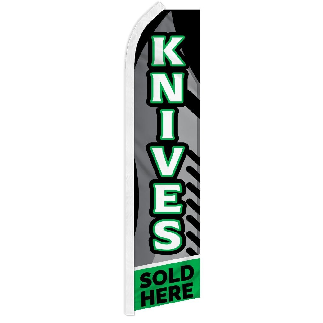 Knives Sold Here Advertising Swooper Feather Flag Knives Shop