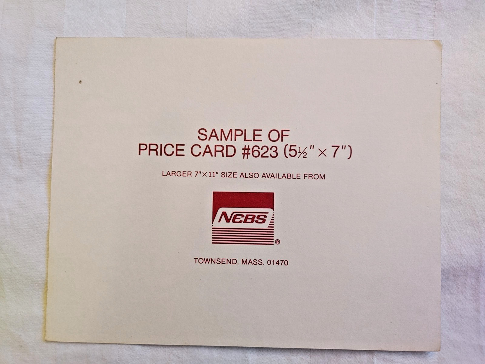 Vintage Save Regular Price Our Price Card NEBS Form #623 Yellow Red 5-1/2&Prime; x 7&Prime;