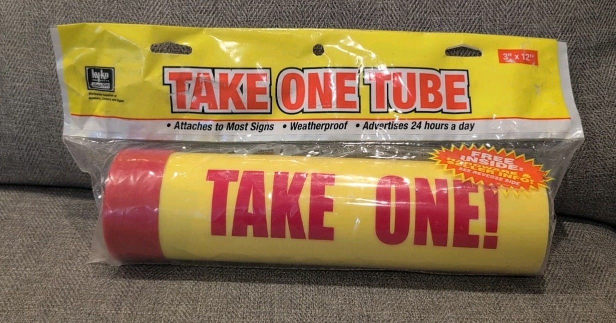 Hy-Ko Take One Plastic Tube 12&Prime; X 3&Prime; Hardware Realtor Supply Home Sale Info New