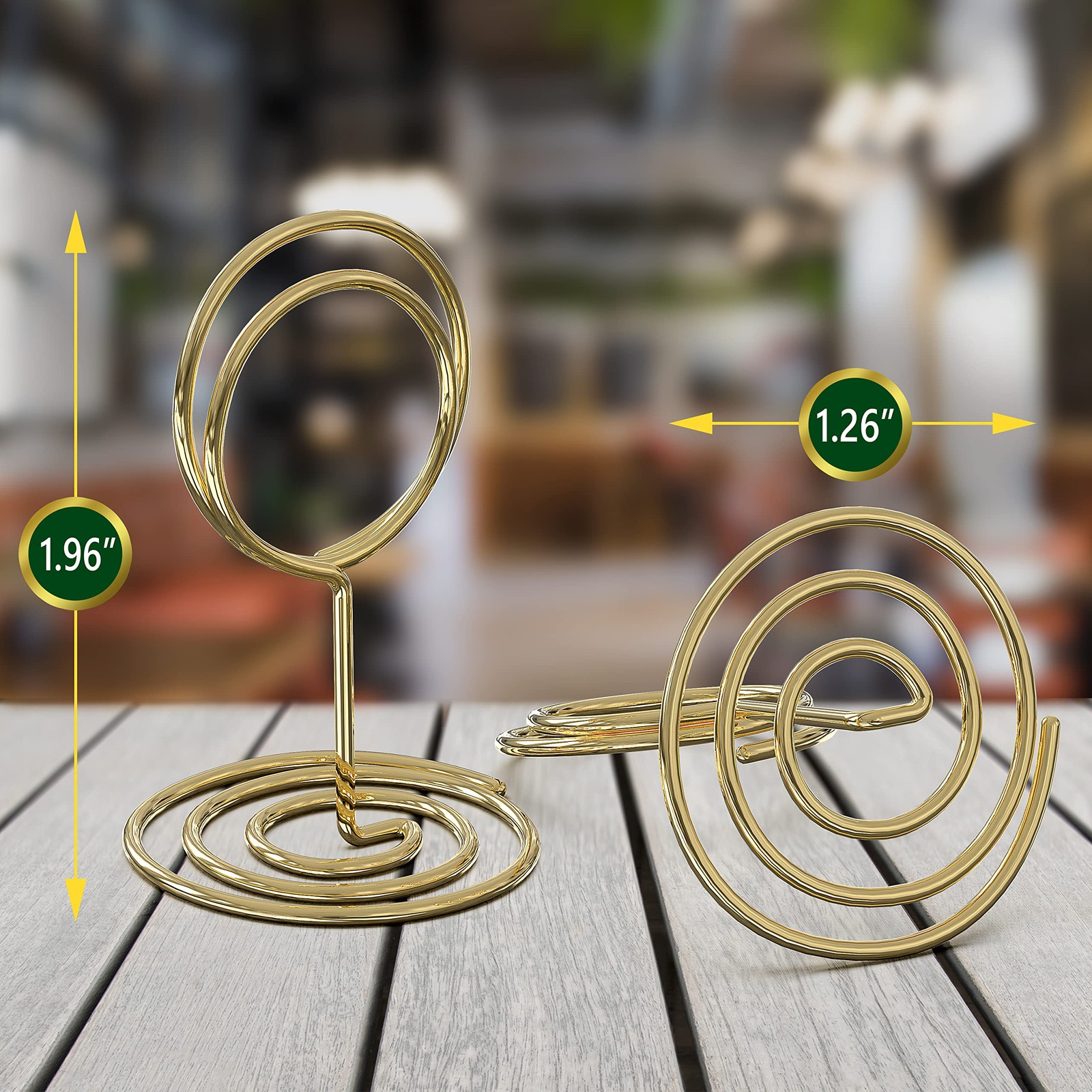 10 Pack Gold Table Number Holders for Signs – Photo Small,