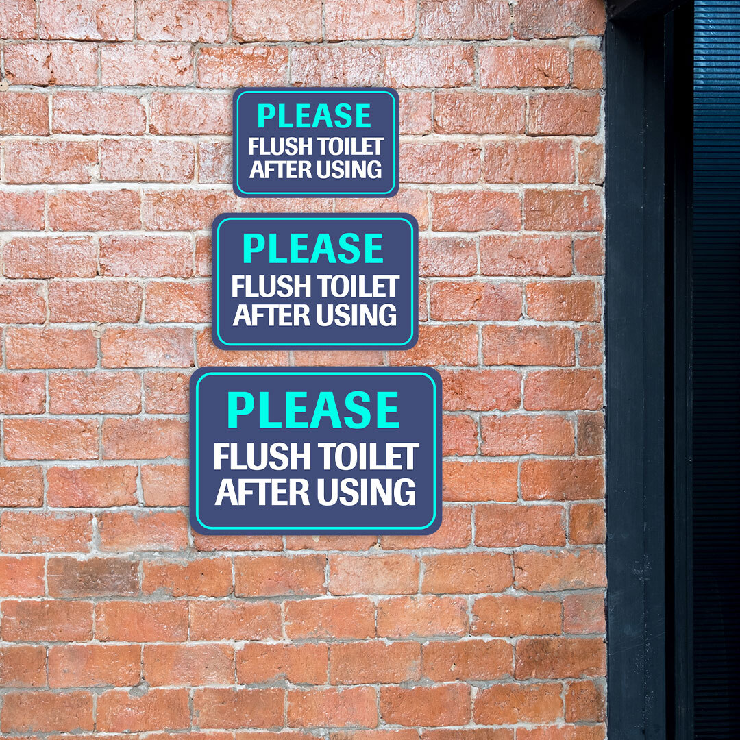 Classic Framed Plus Please Flush Toilet After Using Door or Wall Sign