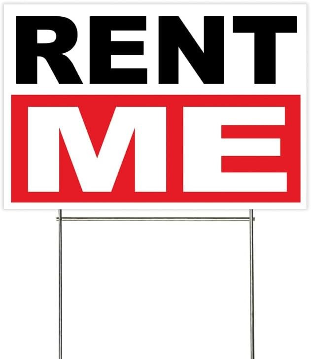 18×12 Inch RENT ME Yard Sign with Stake – wrb1s