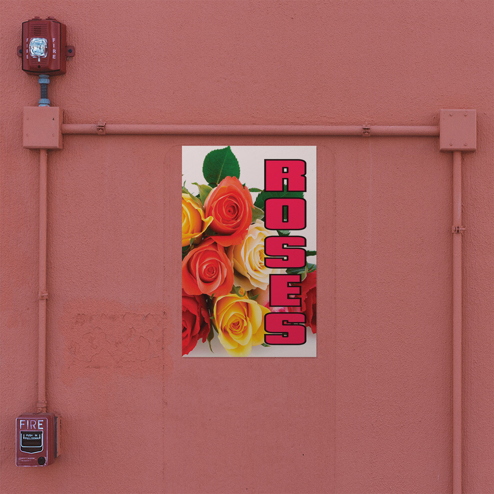 Door Decals Vertical Vinyl Stickers Multiple Sizes Roses Business Vinyl Business