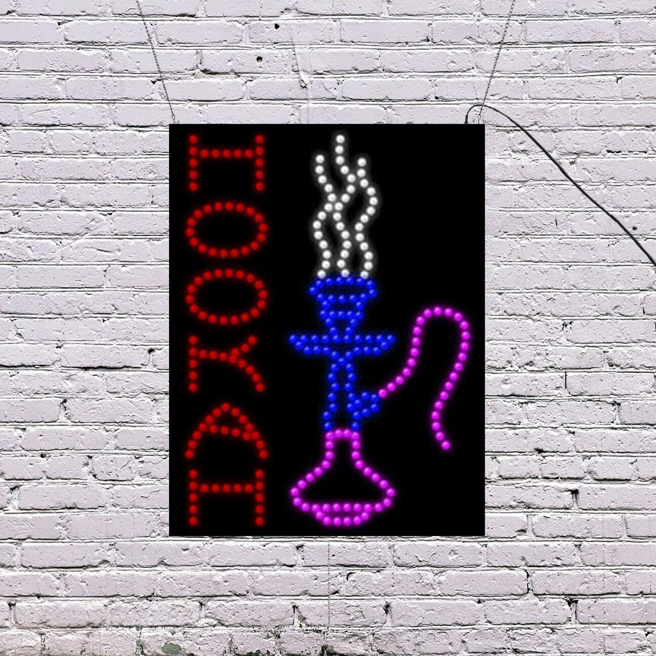 LED Hookah Sign | Light Up Sign | 26&Prime;H x 20&Prime;W x 2&Prime;D