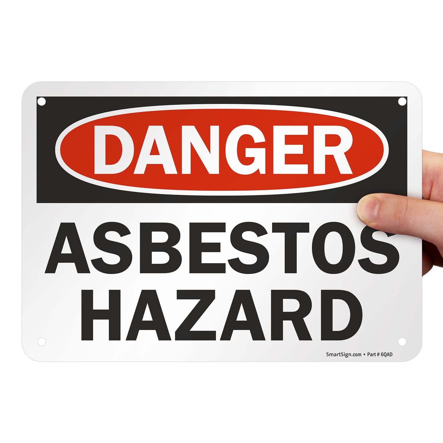 7×10 Inch OSHA Metal Sign Danger Asbestos Hazard Rustproof Aluminum 40 Mil