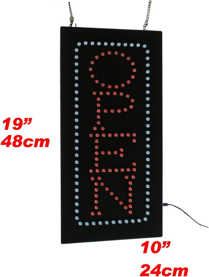 Vertical LED Open Sign – 10&Prime;x19&Prime; Neon Display for Grand Openings