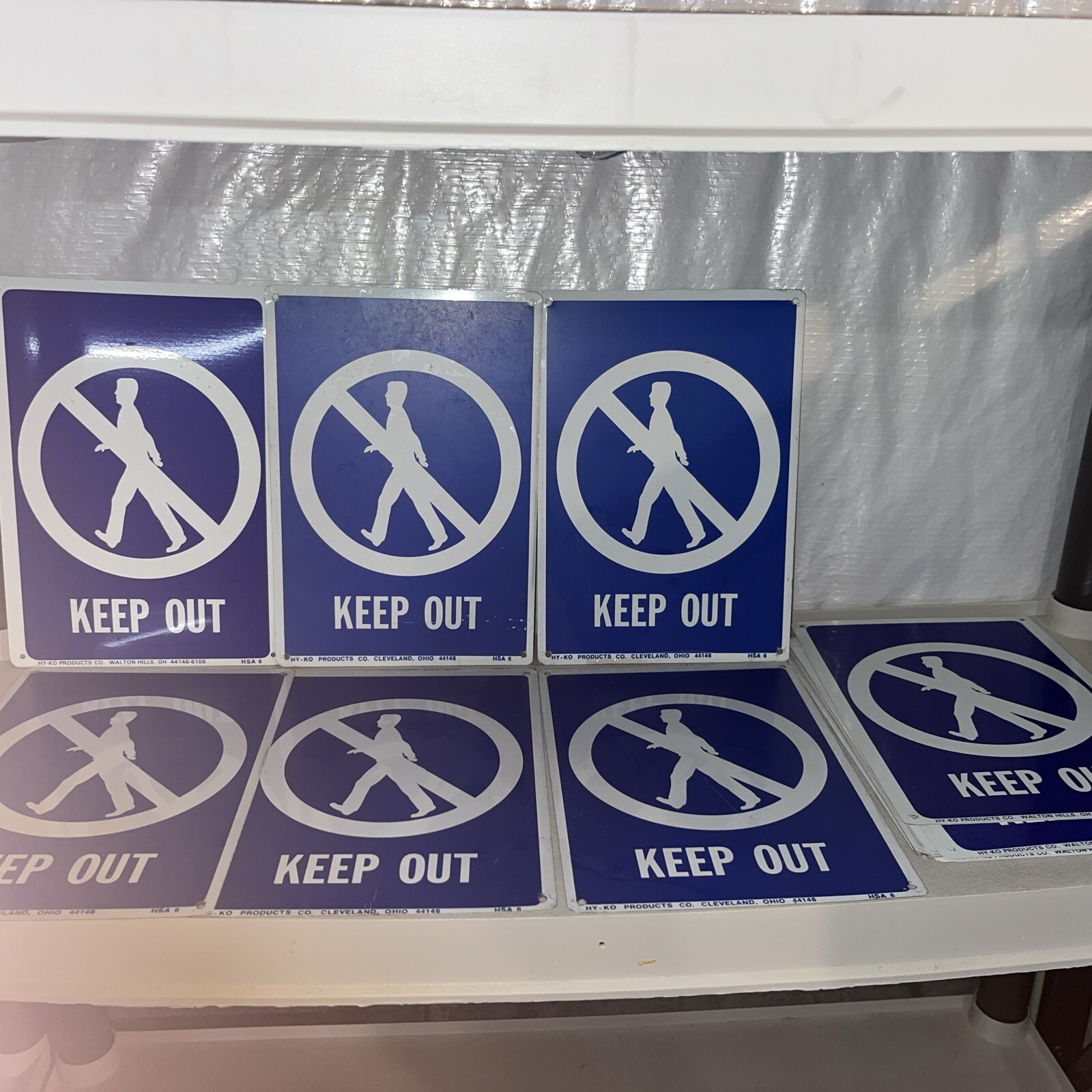 Lot Of 17 Hy-Ko 7” X 10” HS-6 “Keep Out” Metal Signs New Bulk Stock