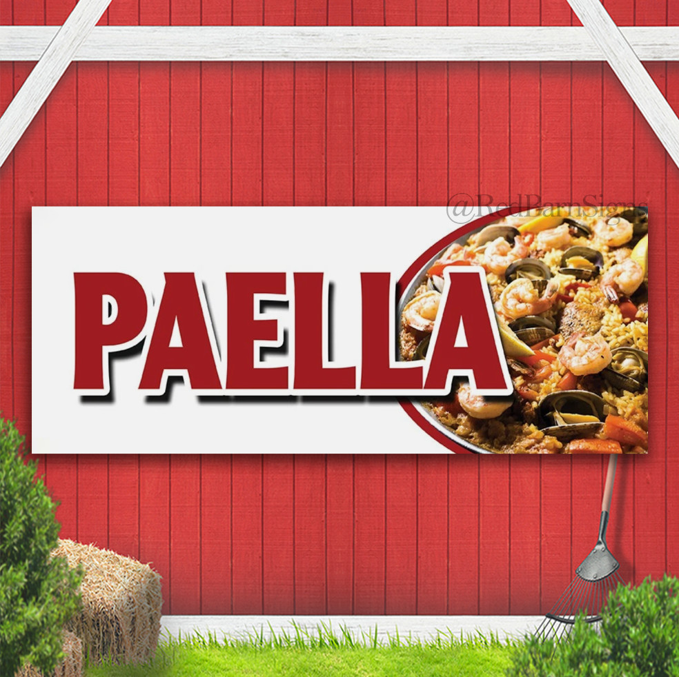 PAELLA BANNER SIGN spanish seafood clam shrimp mussel Banner Sign with grommets