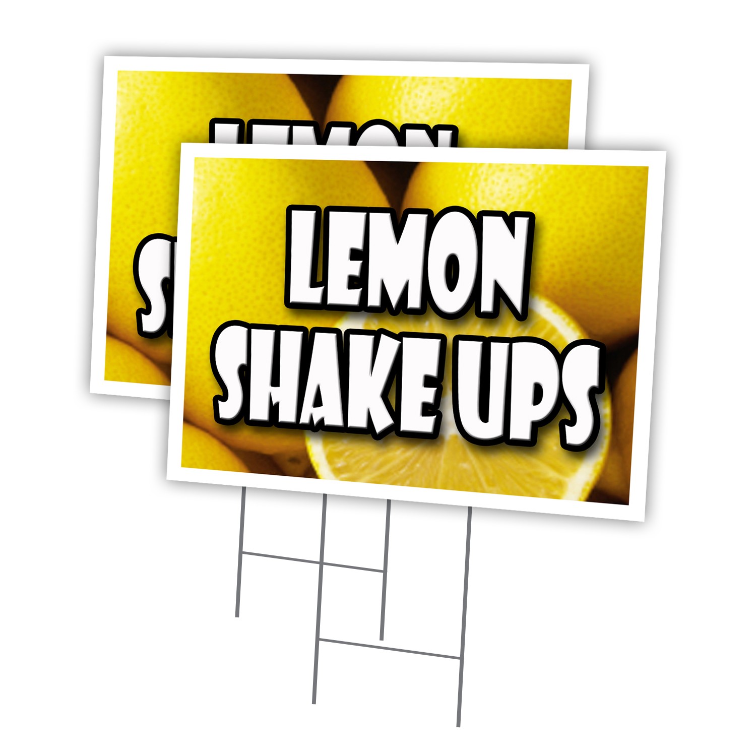 Lemon Shake Ups Multi-Pack of Yard Signs & Stake plastic coroplast window