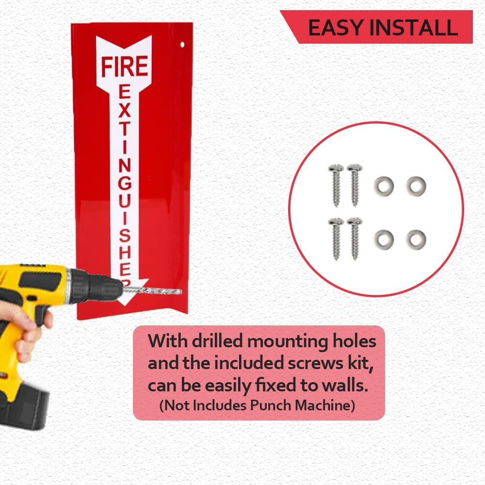 Fire Extinguisher Sign with down Arrow – Acrylic Two-Sided V-Shaped Firefighting
