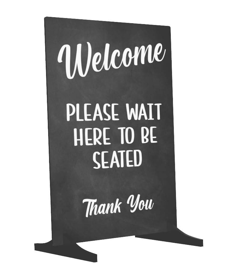 Welcome Sign Stand Freestanding Adhesive Blackboard Effect Acrylic Cafe Pub