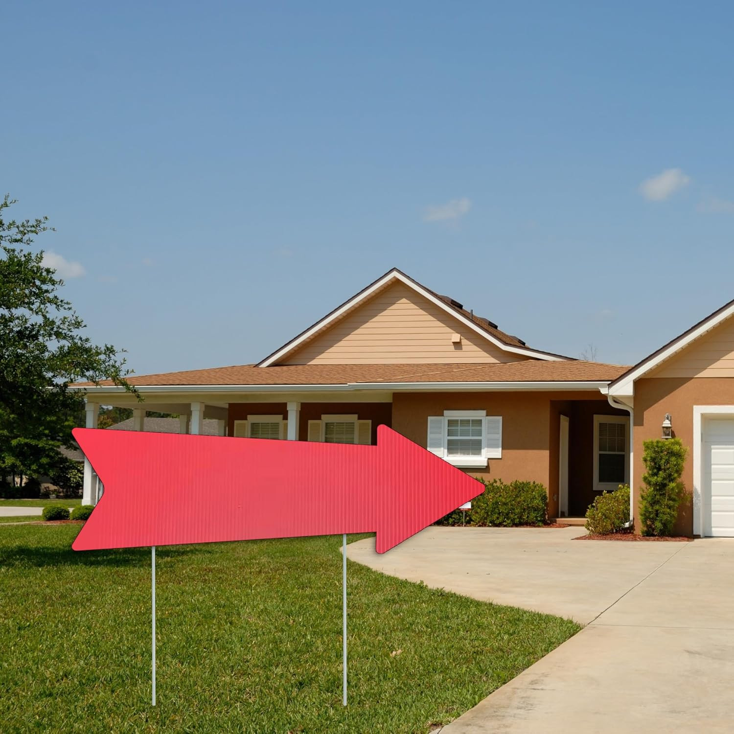 Red Arrow Signs with Stakes 16 X 5 Inches,This Way Directional Arrow Yard Signs,