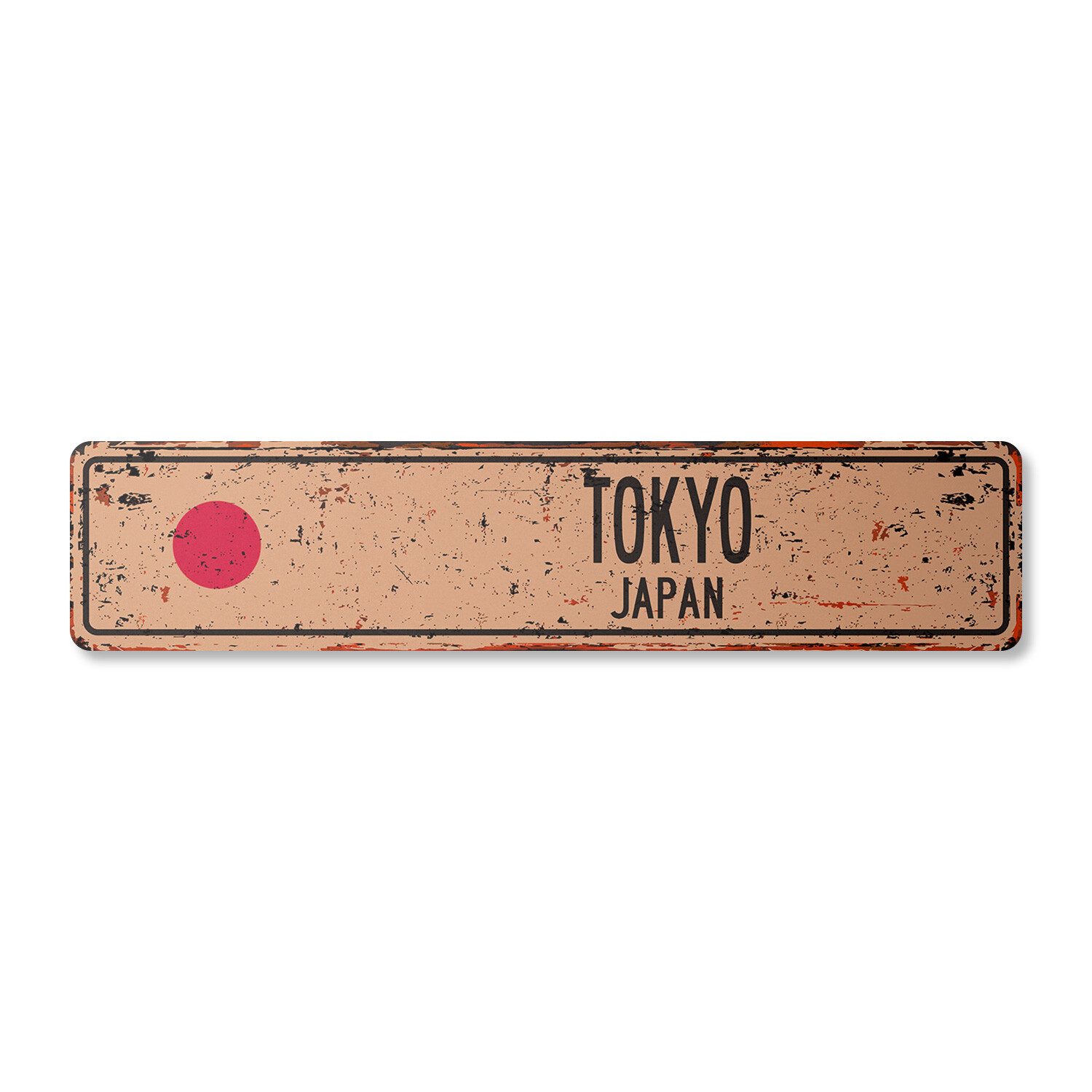 TOKYO JAPAN Vintage Street Sign Japanese flag city country road wall rustic gift