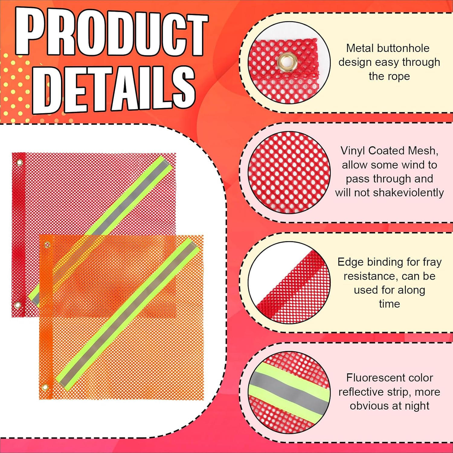 12-Piece Safety Flag Kit with Load Banners and Warning Flags for Trucks and Trai