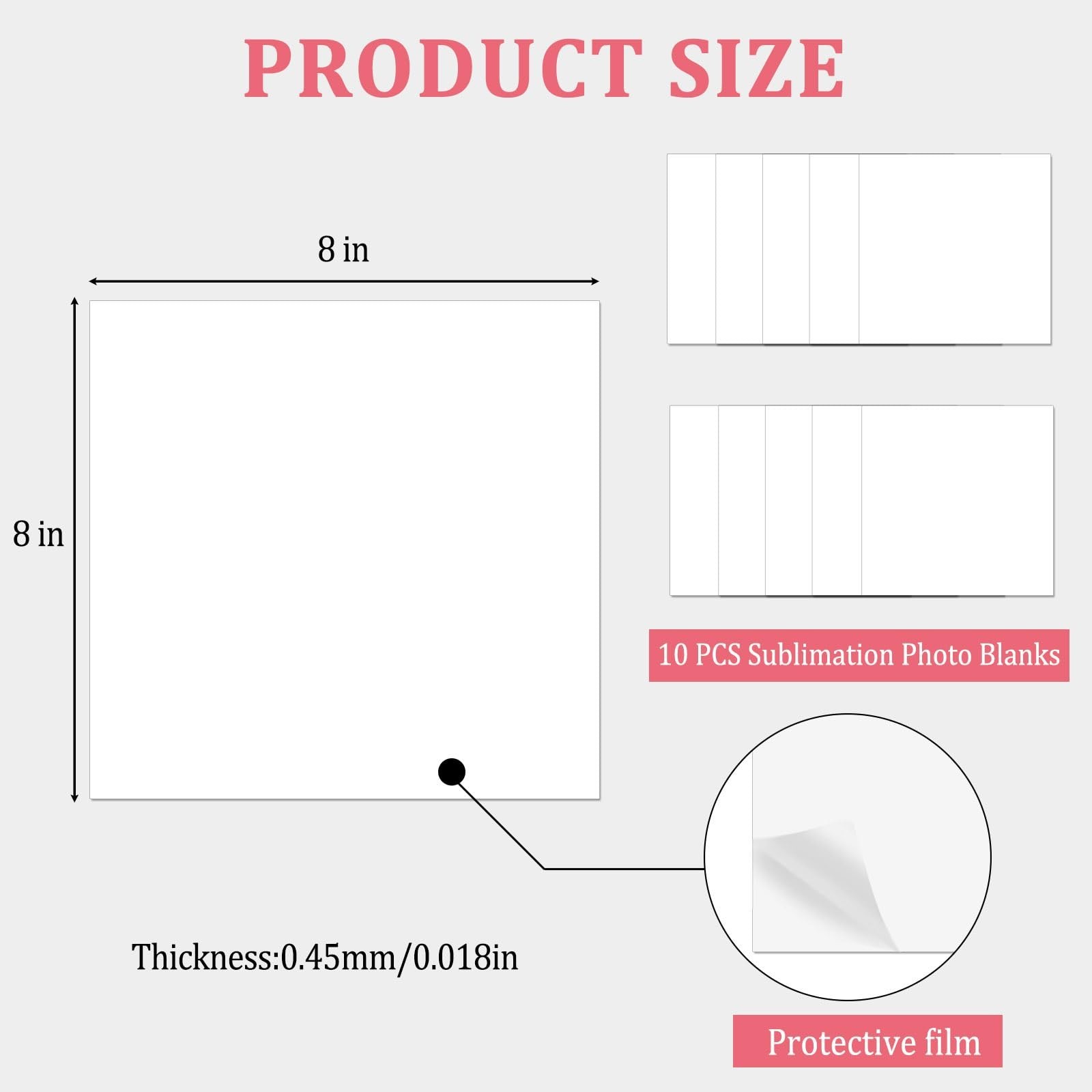 10 Pcs Sublimation Metal Photo Blanks 8&Prime;x8&Prime;, Aluminum Sublimation Sign Blanks…