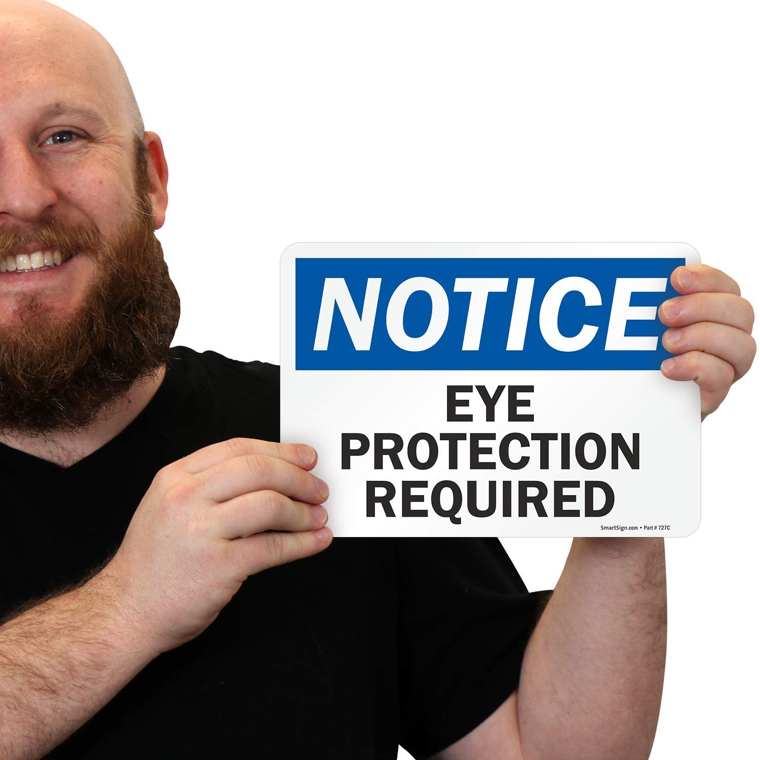 7&Prime;x10&Prime; U9-1530-ND_7x10 « Notice – Eye Protection Required » Label Laminated
