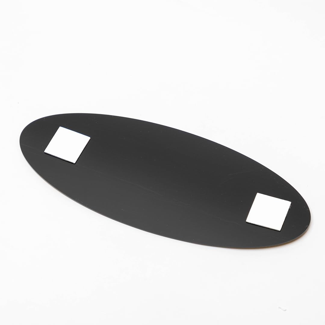 Oval RESTROOM LEFT ARROW Sign Black – Medium 1 Pack