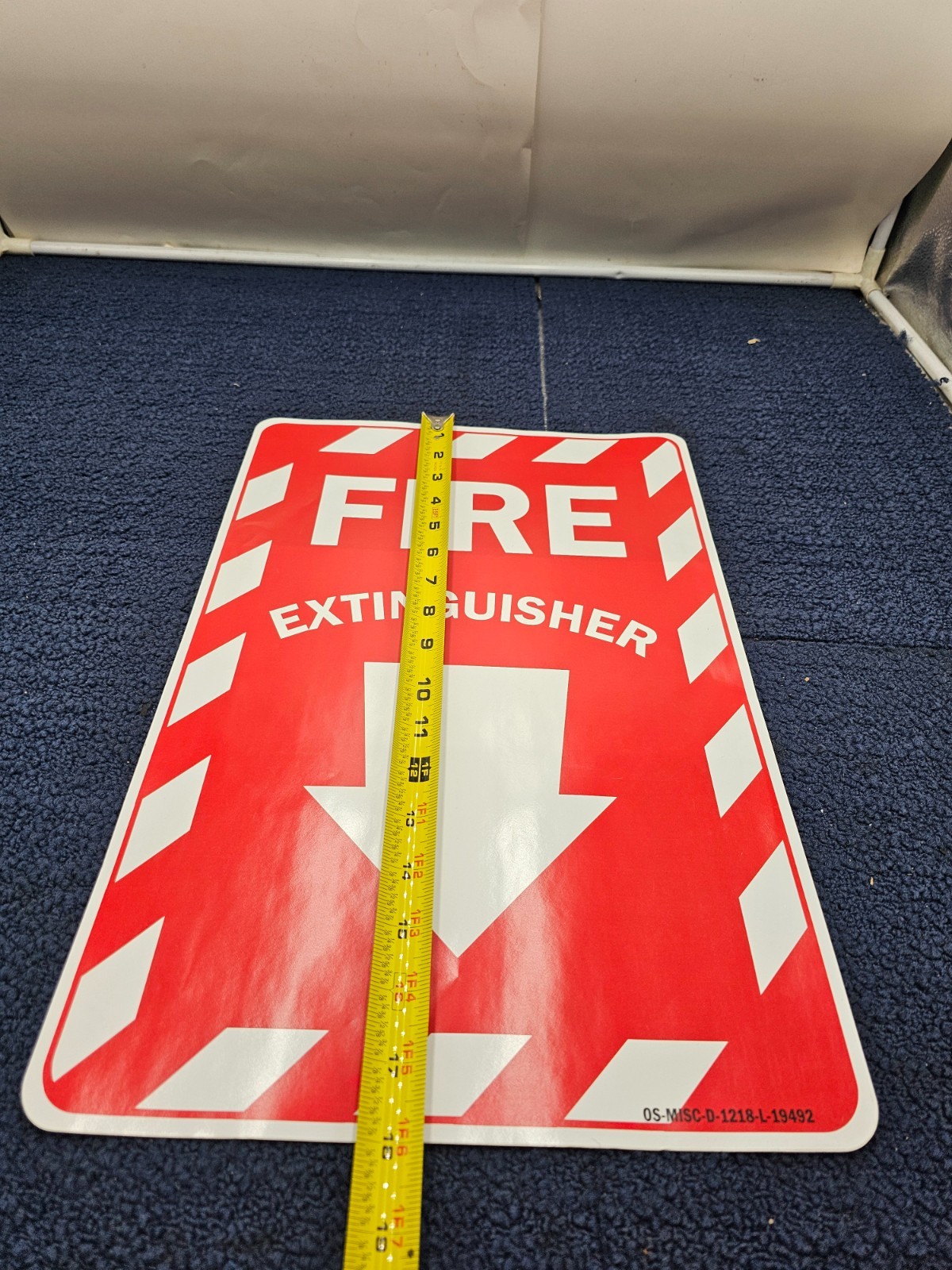 Fire Extinguisher Sign With Down Arrow 18&Prime; L x 11-3/4&Prime; W- OS-MISC-D-1218-L-19492