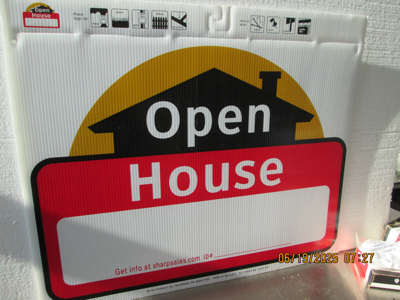 5 – Hy-Ko Sign 20&Prime; X 24&Prime; Open House Weather Resistant Corrugated Plastic