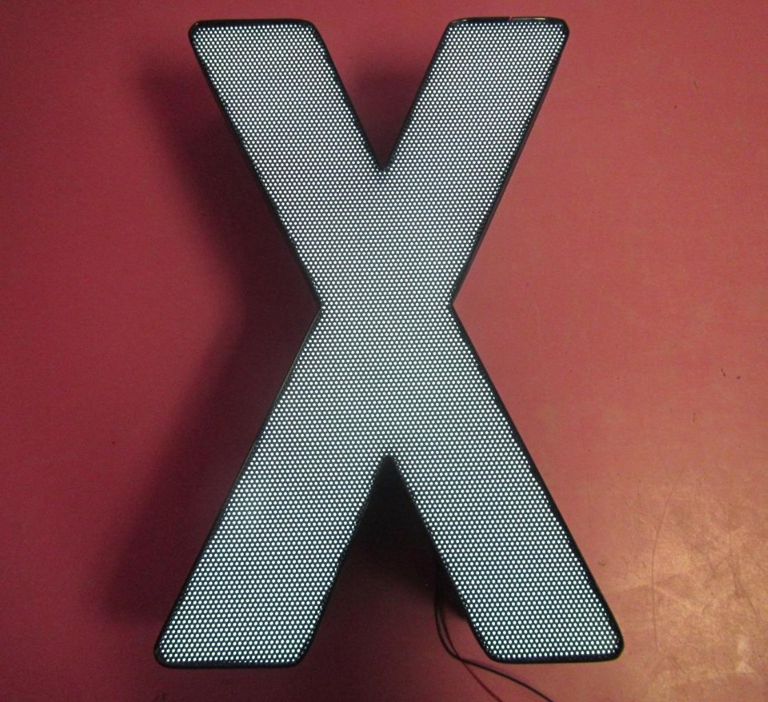 « X » Front Lit 12&Prime; x 18&Prime; Channel Letter Sign 12V White LED Mesh Acrylic Front