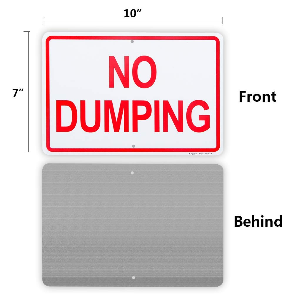 2 Pack No Dumping Sign, 10&Prime;x 7&Prime; .04&Prime; Aluminum Sign Rust Free Aluminum-UV Prot…