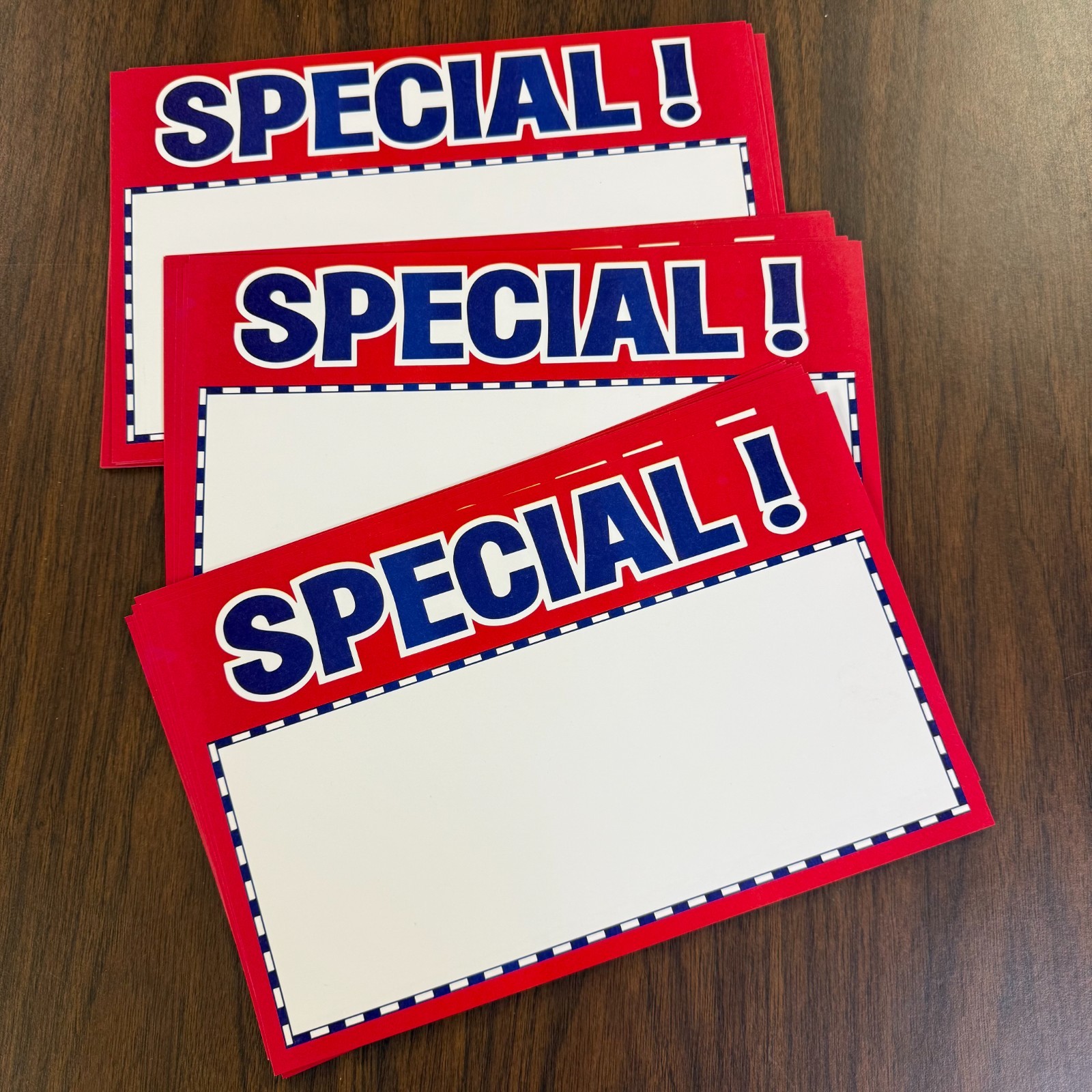 Special Price Signs for Retail Stores -11&Prime;w x 7&Prime;H- 48 pieces- R/W/B