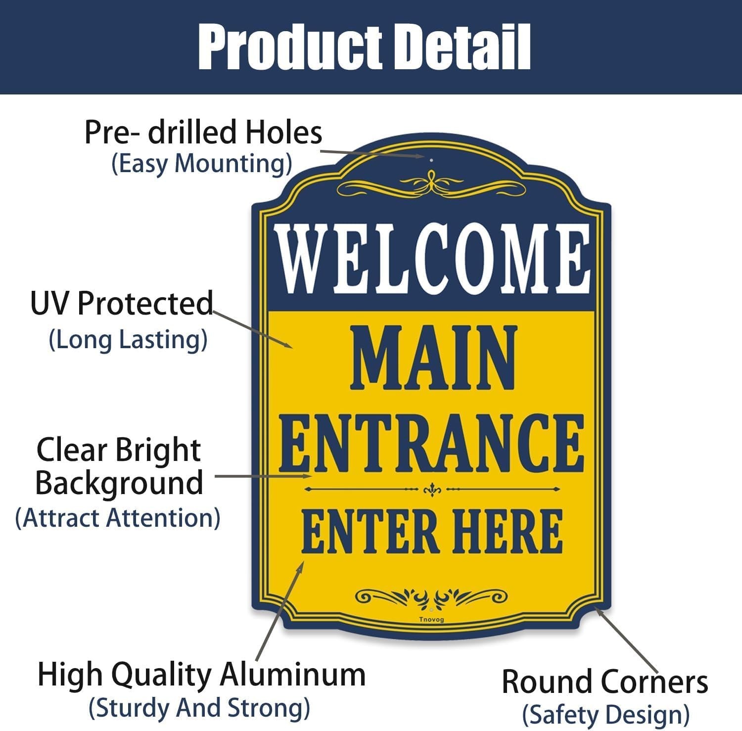 14×10 Inch Metal Welcome Sign for Business Office – Rustproof, Weatherproof, Eas