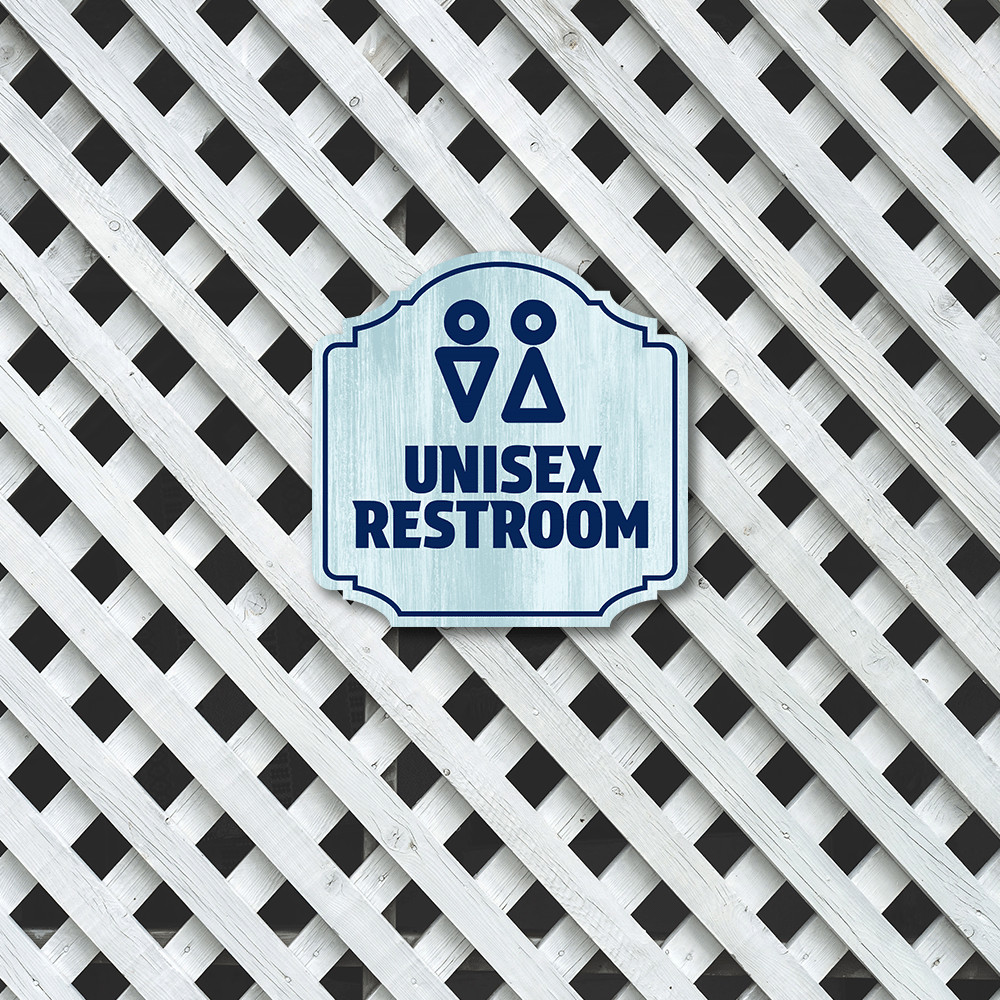 Heritage Plus Unisex Restroom Wall or Door Sign | Gender Neutral Bathroom