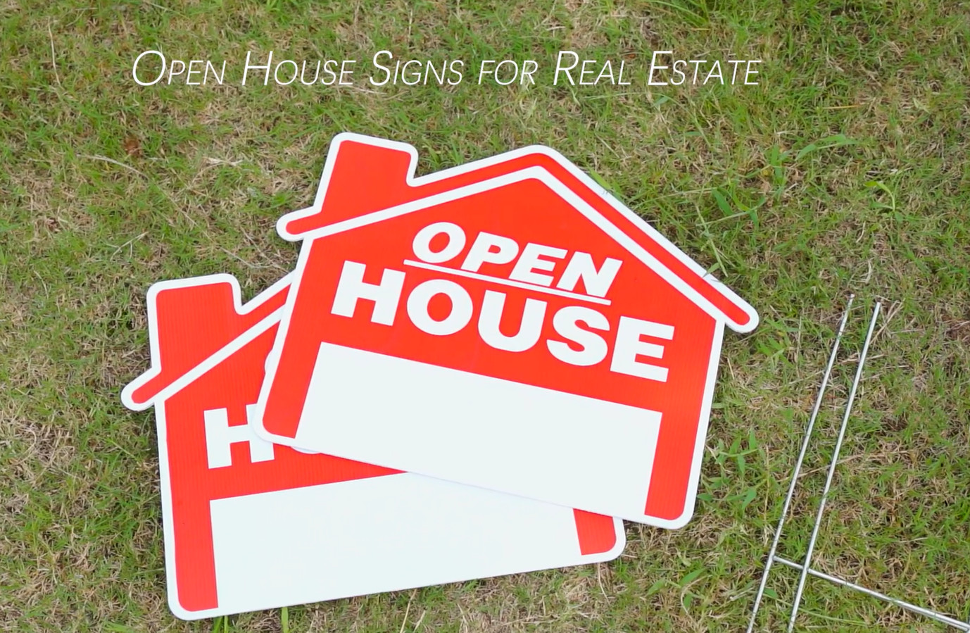 Open House Kit – 21 Directional Signs with Stakes for Real Estate Agents, Weathe