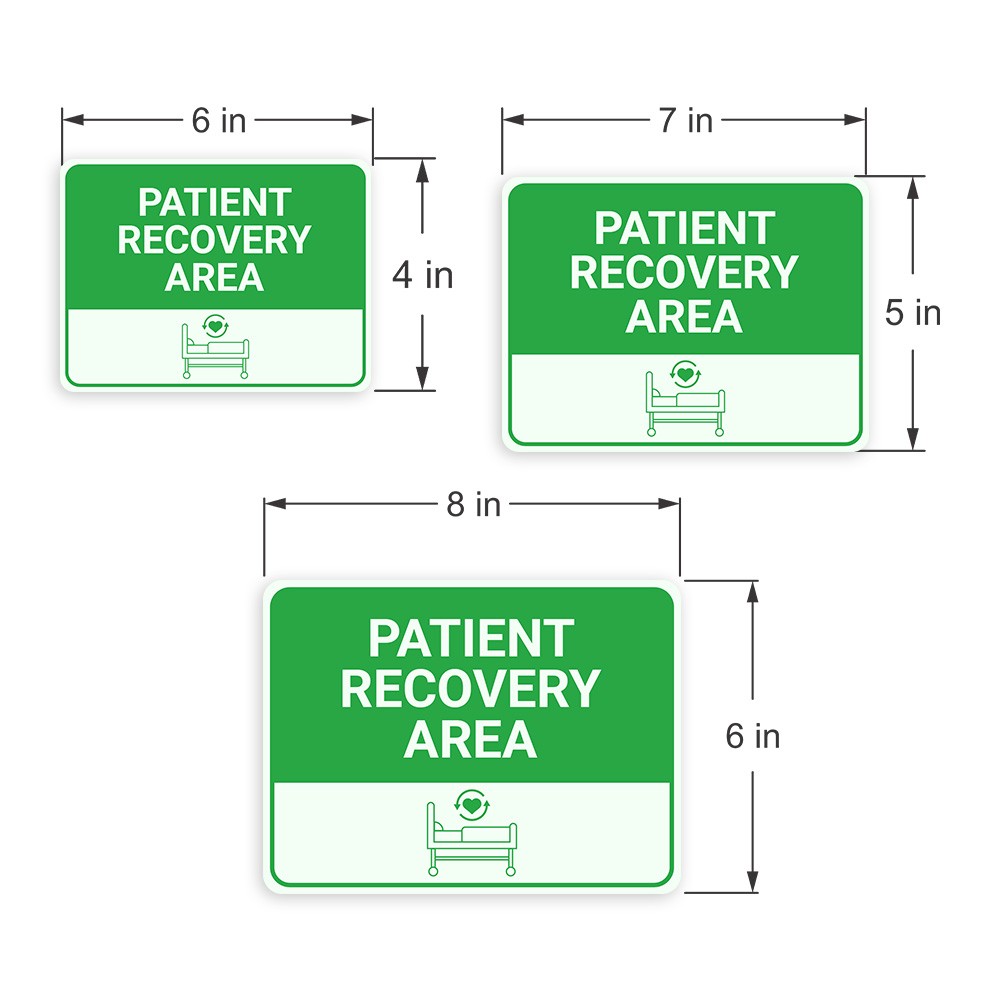 Classic Framed Plus Patient Recovery Area Door or Wall Sign