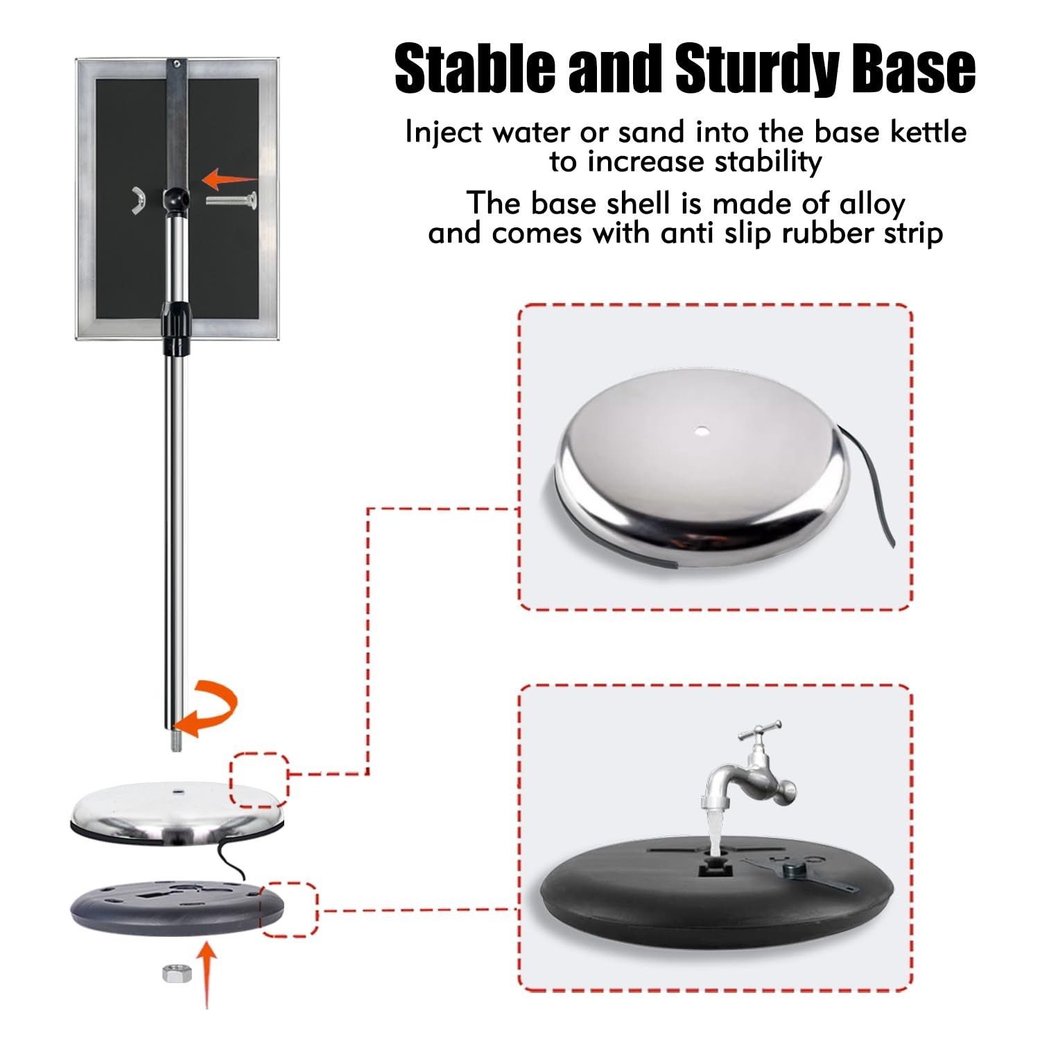 Adjustable Sign Stand for Display, Pedestal Floor Signage Stand Holder with H…