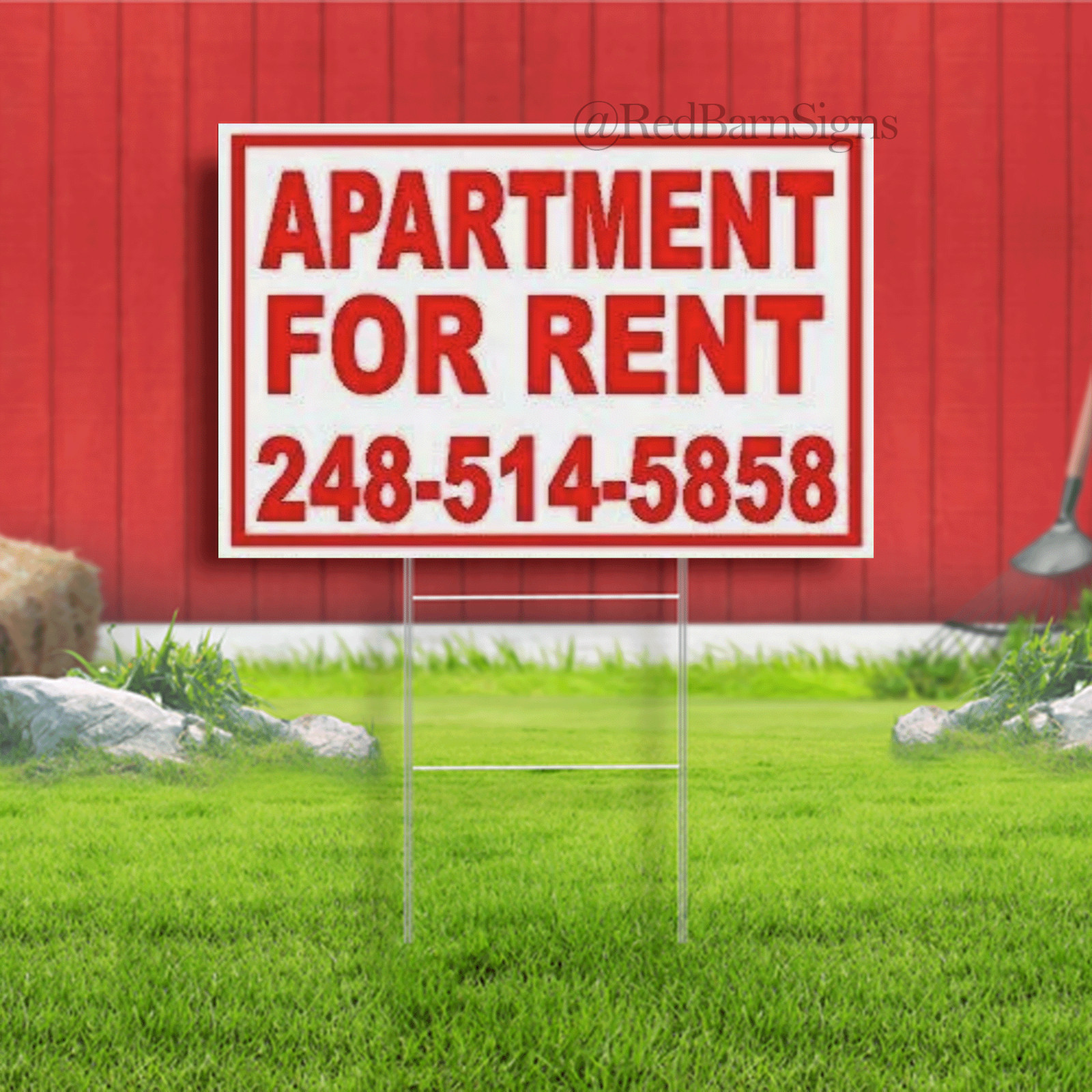 Apartment For rent 2485145858 Yard Sign Road with Stand Lawn Sign