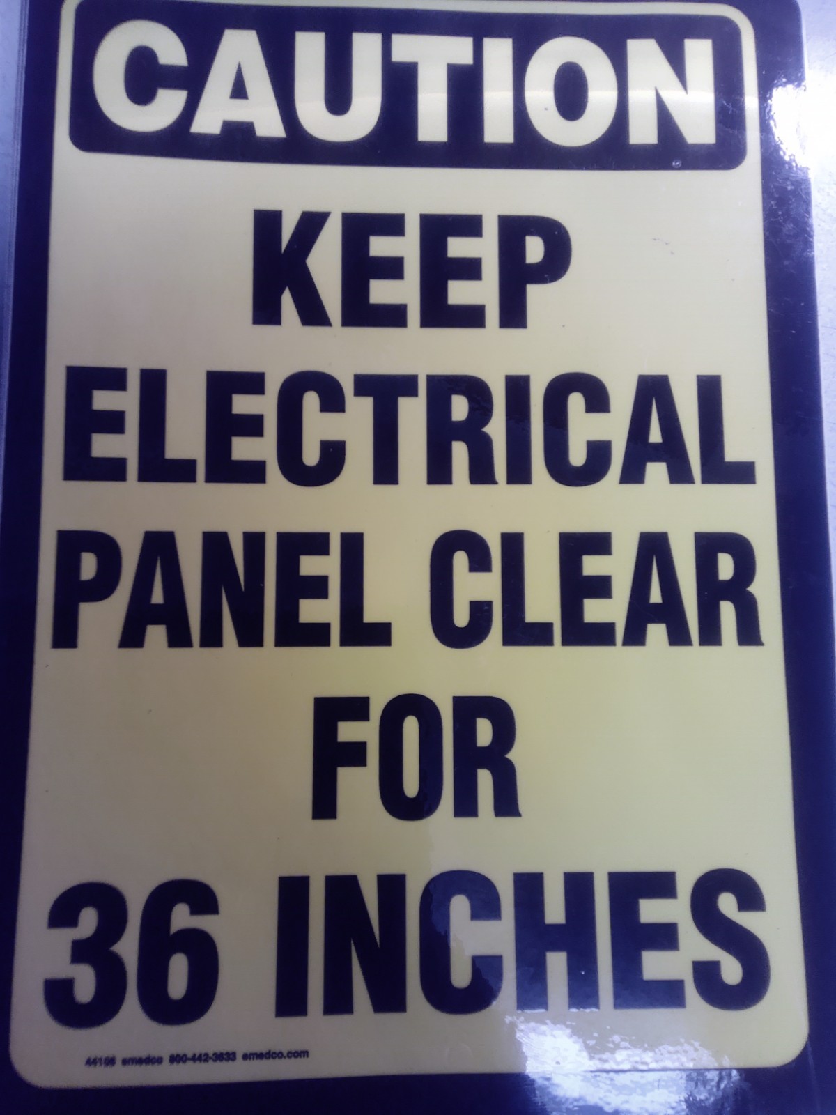 Caution Keep Electric Panel Clear For 36 Inches