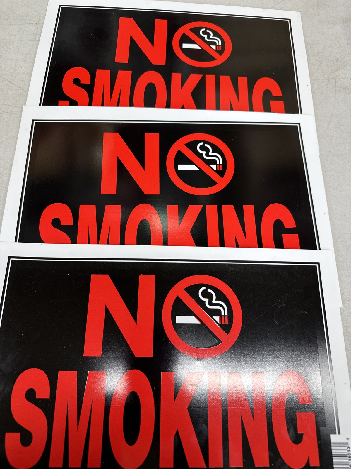 NO SMOKING SIGN 8&Prime; x 12&Prime; No Cigarette Symbol Plastic Hillman 839896 Set Of 3 {50