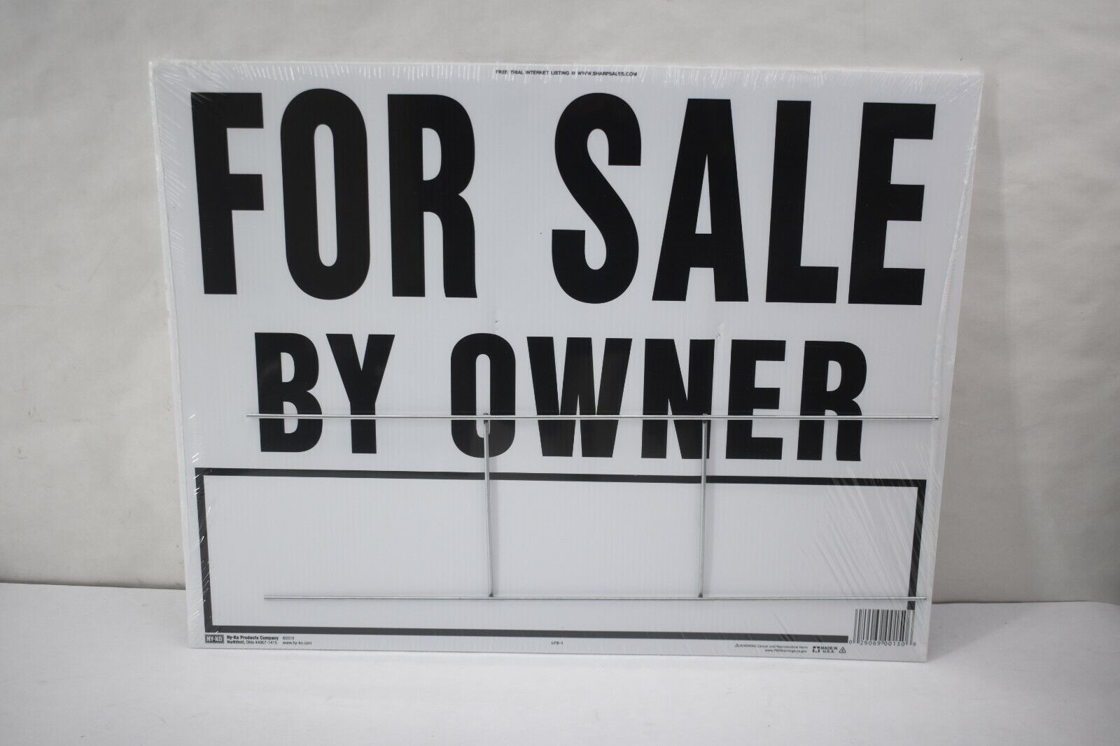 Pack Of 5 Hy-Ko Products Co Corrugated White Plastic Sign For Sale By Owner