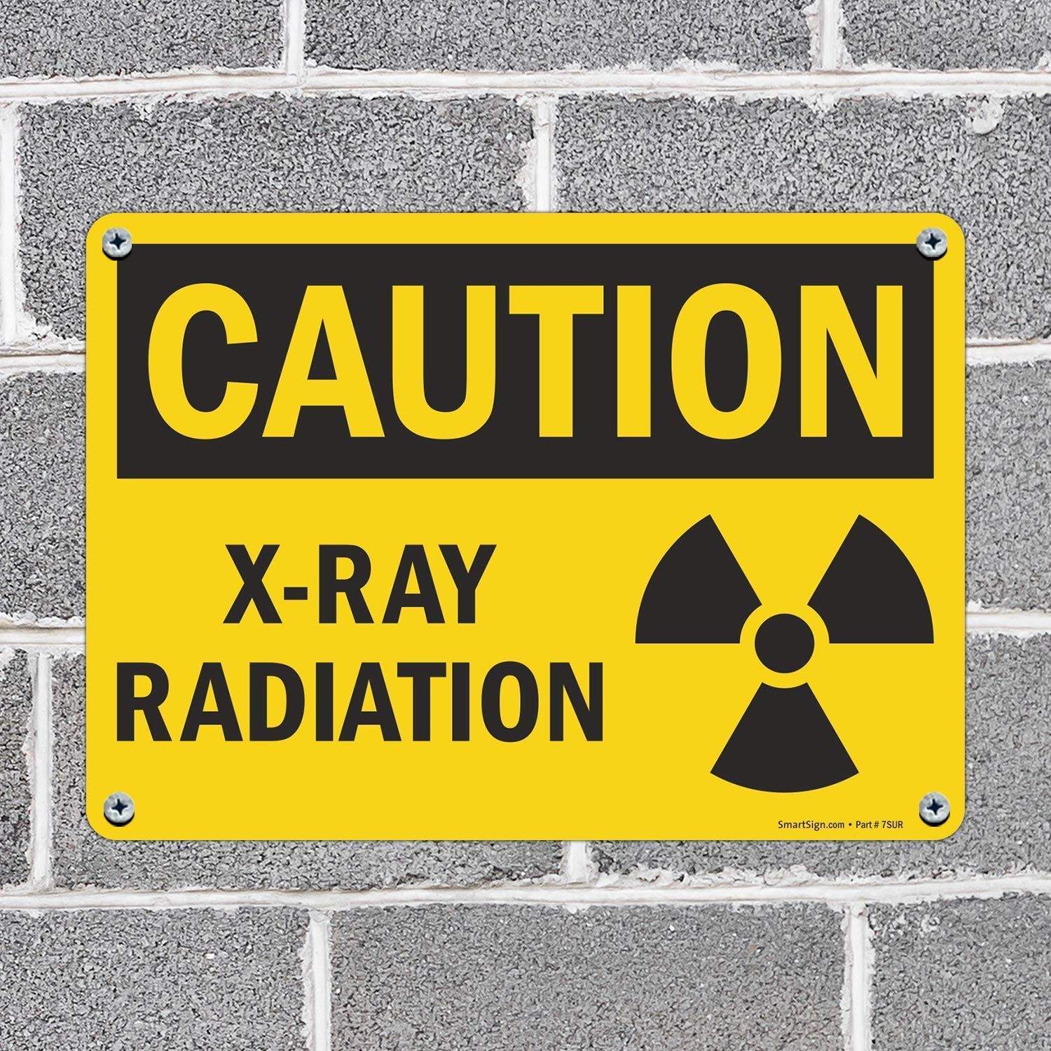 10×14 Inch Caution XRay Radiation Sign Plastic Safety Warning Display