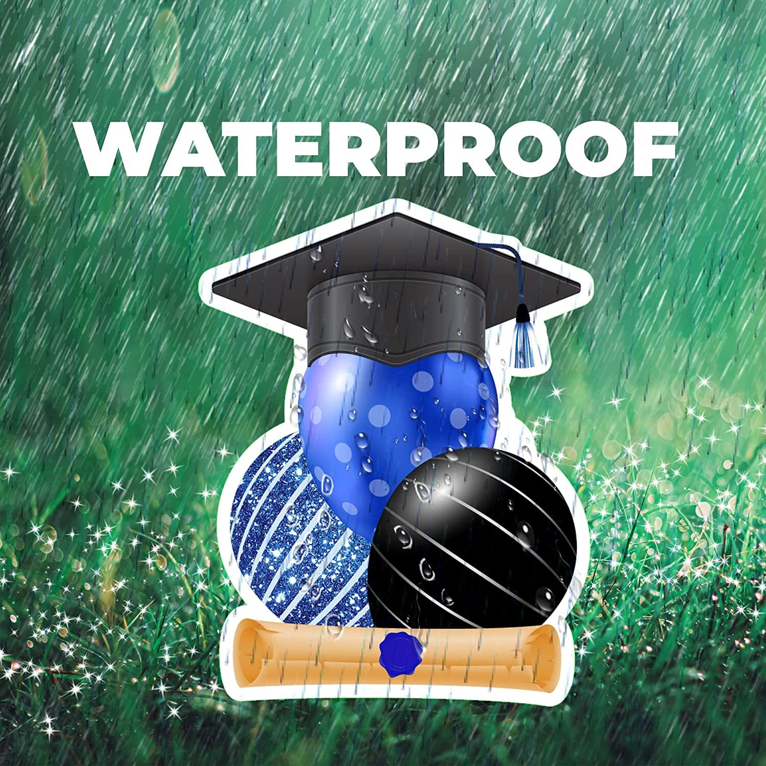 6×3 Feet Graduation Yard Sign with Stakes, Weatherproof for Grad Party