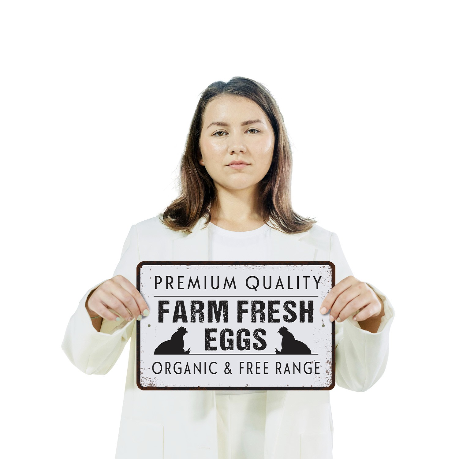 Farm Fresh Eggs Chicken Coop Sign Laid Daily Handle Gently Perfect for Coops