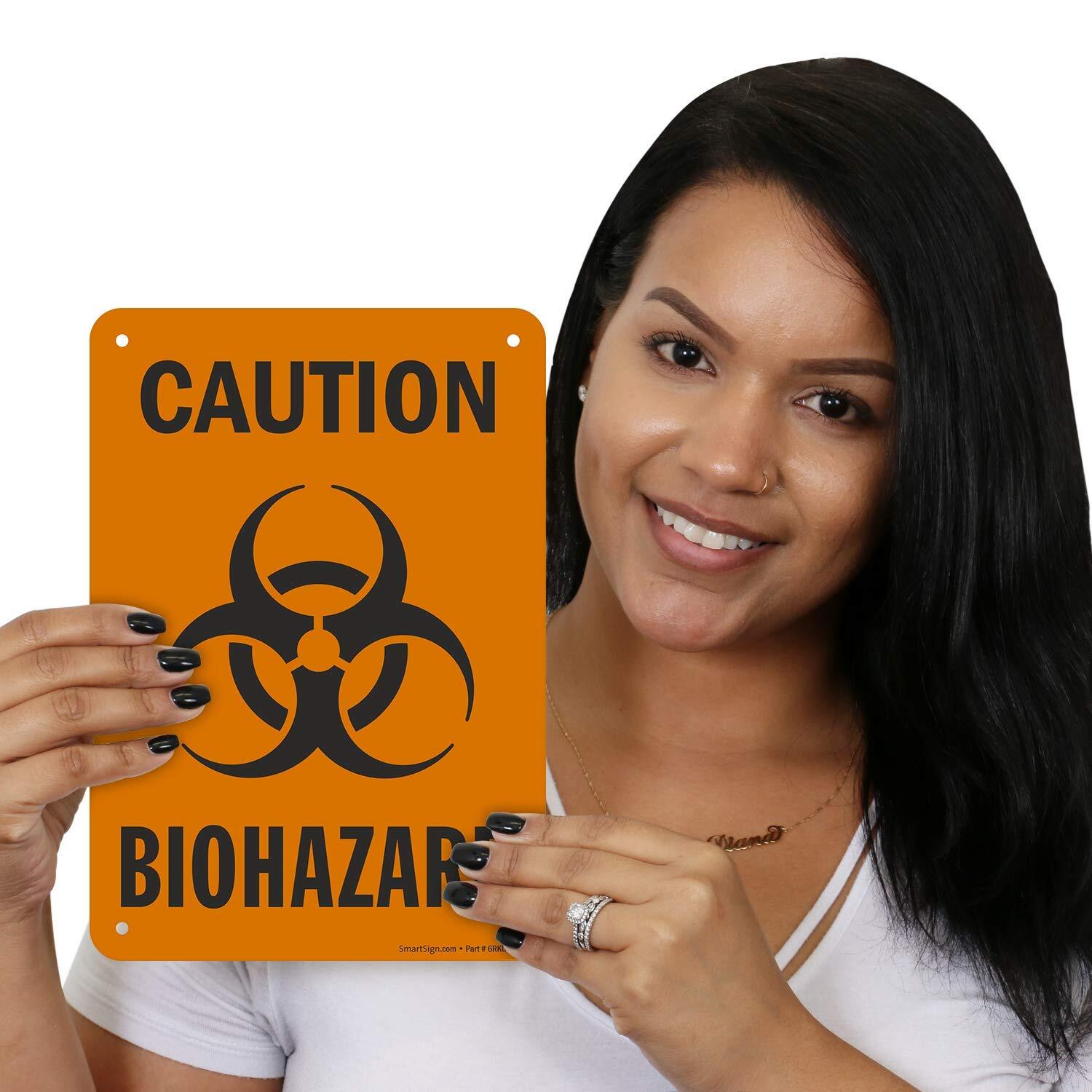 7×10 inch Caution Biohazard Plastic Sign for Lab Medical Waste Safety