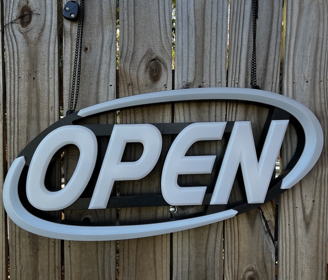 LED Open Sign NIOB Super-Bright Innovations GLI1050 32” x 15” Green Light