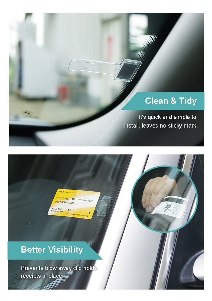 Hypersonic Car Windshield Parking Tickets Holder Transparent Auto