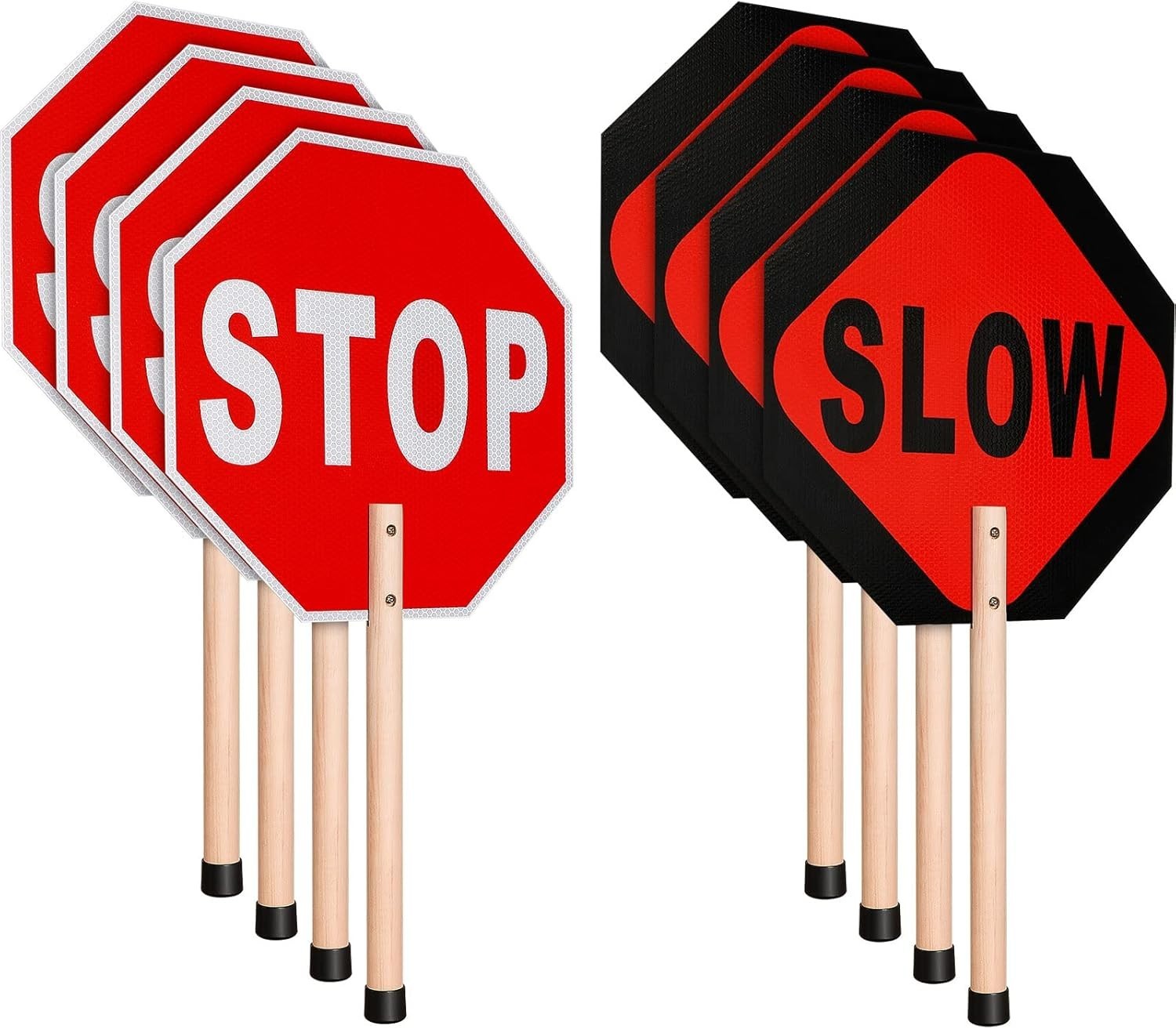 Stop Slow Sign Handheld Stop Sign with Handle 13 x 13 Crossing Guard Stop