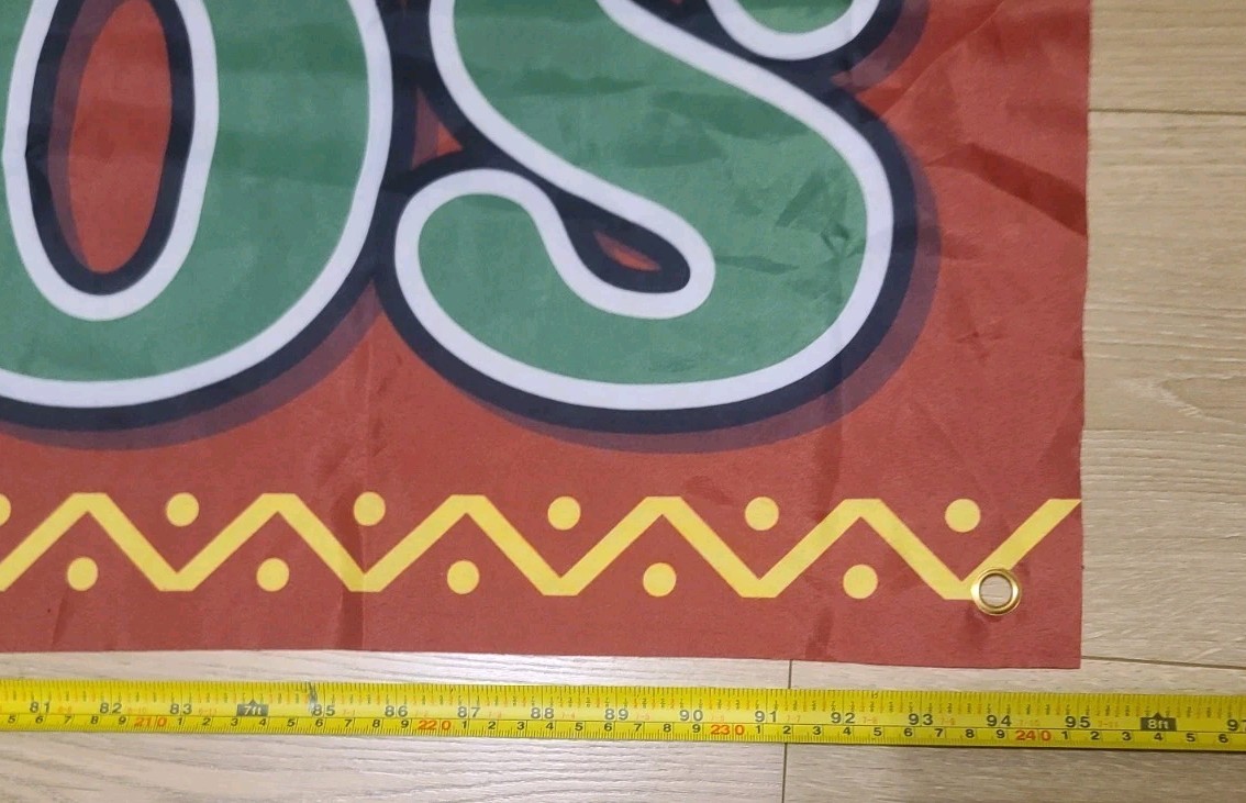 Tacos Burritos Large Commercial Hanging Canvas Banner Sign 36 Inches X 95 Inches