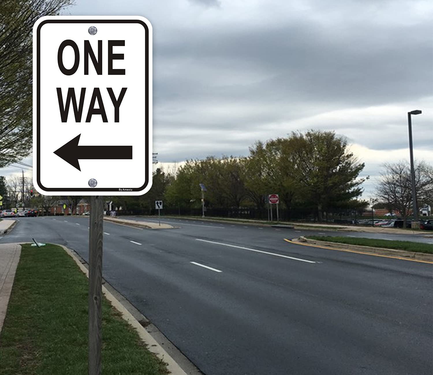 1 PC Large One Way Left Arrow Sign 18x12x0.06 Inch Reflective Aluminum