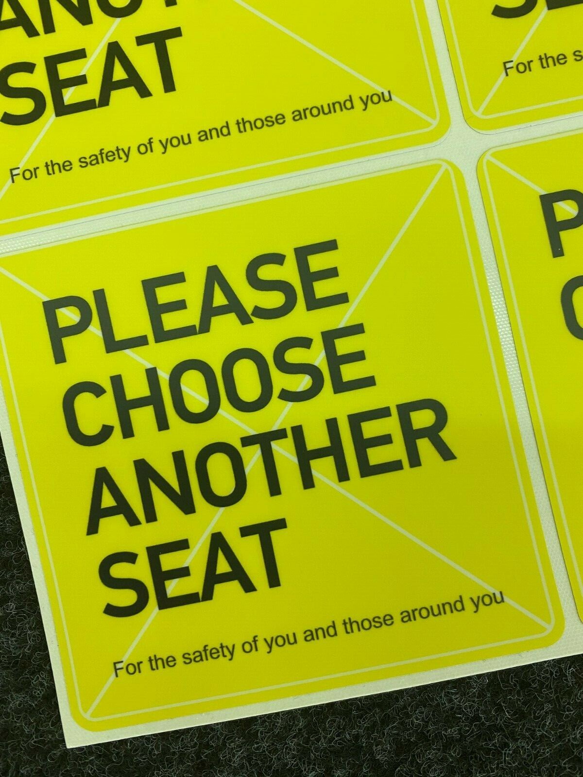 Social Distancing Choose Another Seat Signs 40 Pack With Minor Defects Vinyl