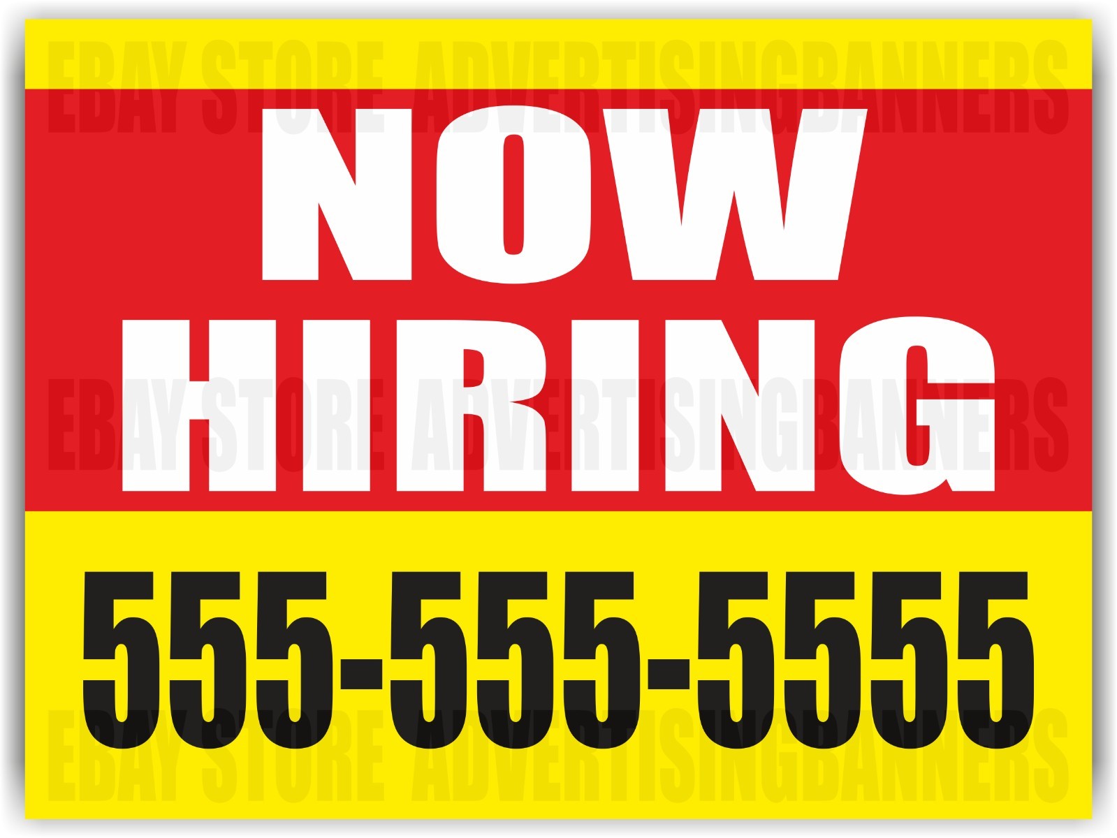 NOW HIRING Yard Sign with H-Stakes CUSTOM PHONE NUMBER Jop Help Wanted Custom