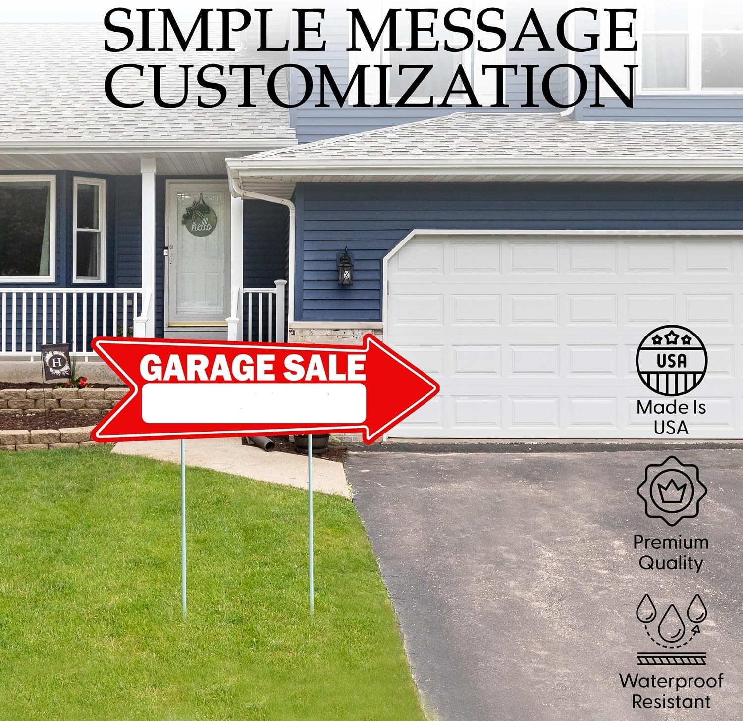 Double-Sided Red Yard Sale Arrows 16&Prime; x 5&Prime; with Stakes – 1, 3, or 6 Pack Options