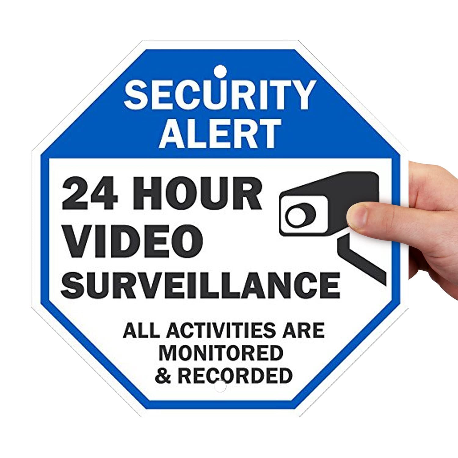 Security Alert Sign 24 Hour Video Surveillance 10×10 Inch Aluminum Warning Sign