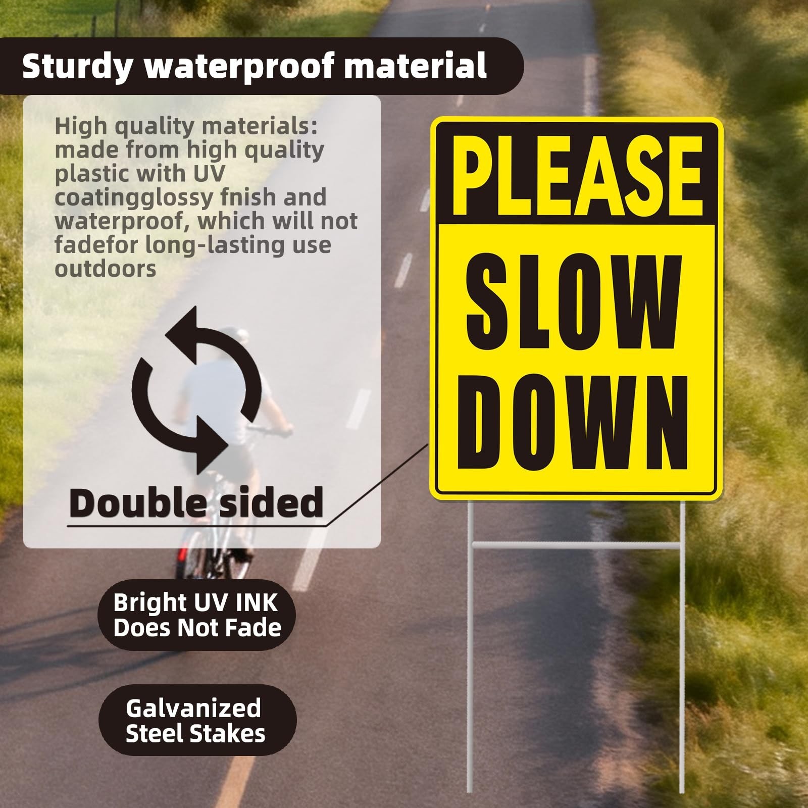 Please Slow Down Signs with Stake, Kids Safety Sign, Please Slow Down Sign fo…