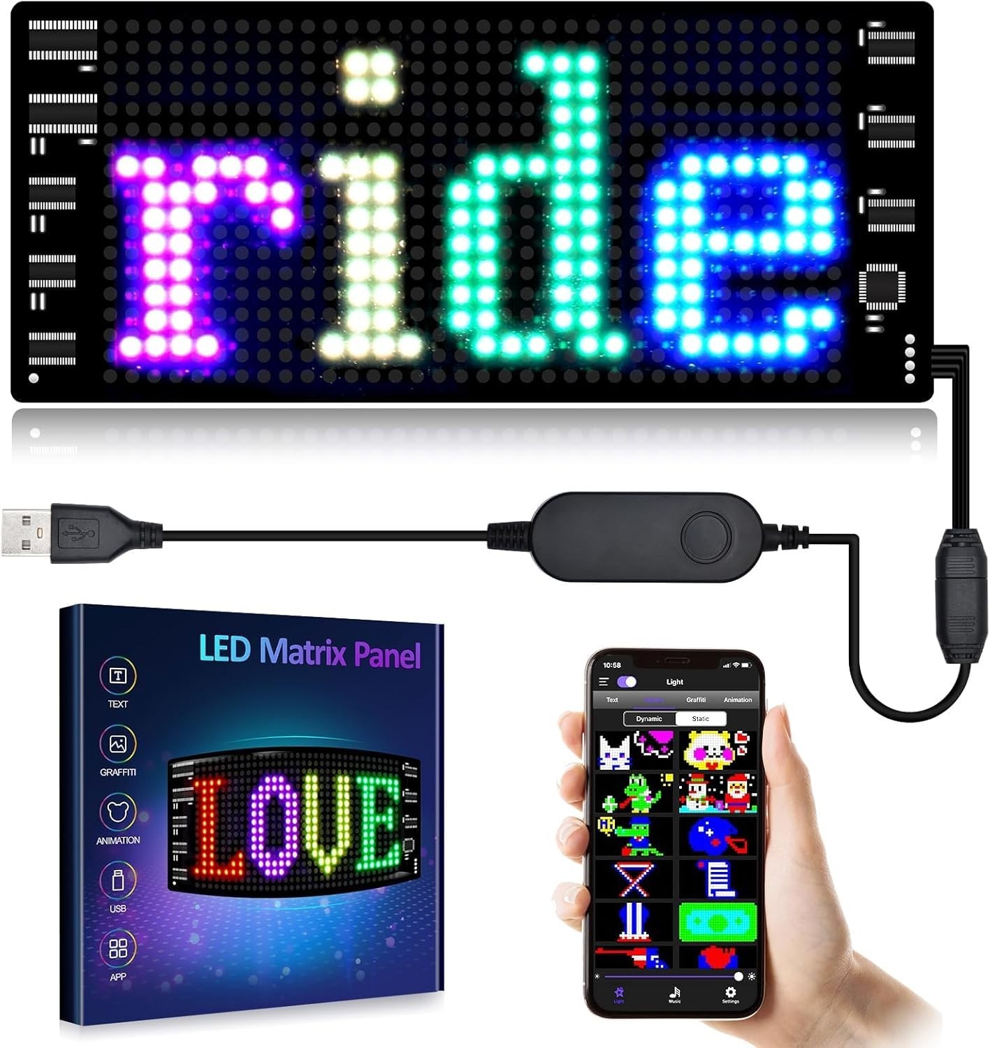 LED Light Signs for Car,Programmable Flexible LED Sign,Bluetooth APP Control,…